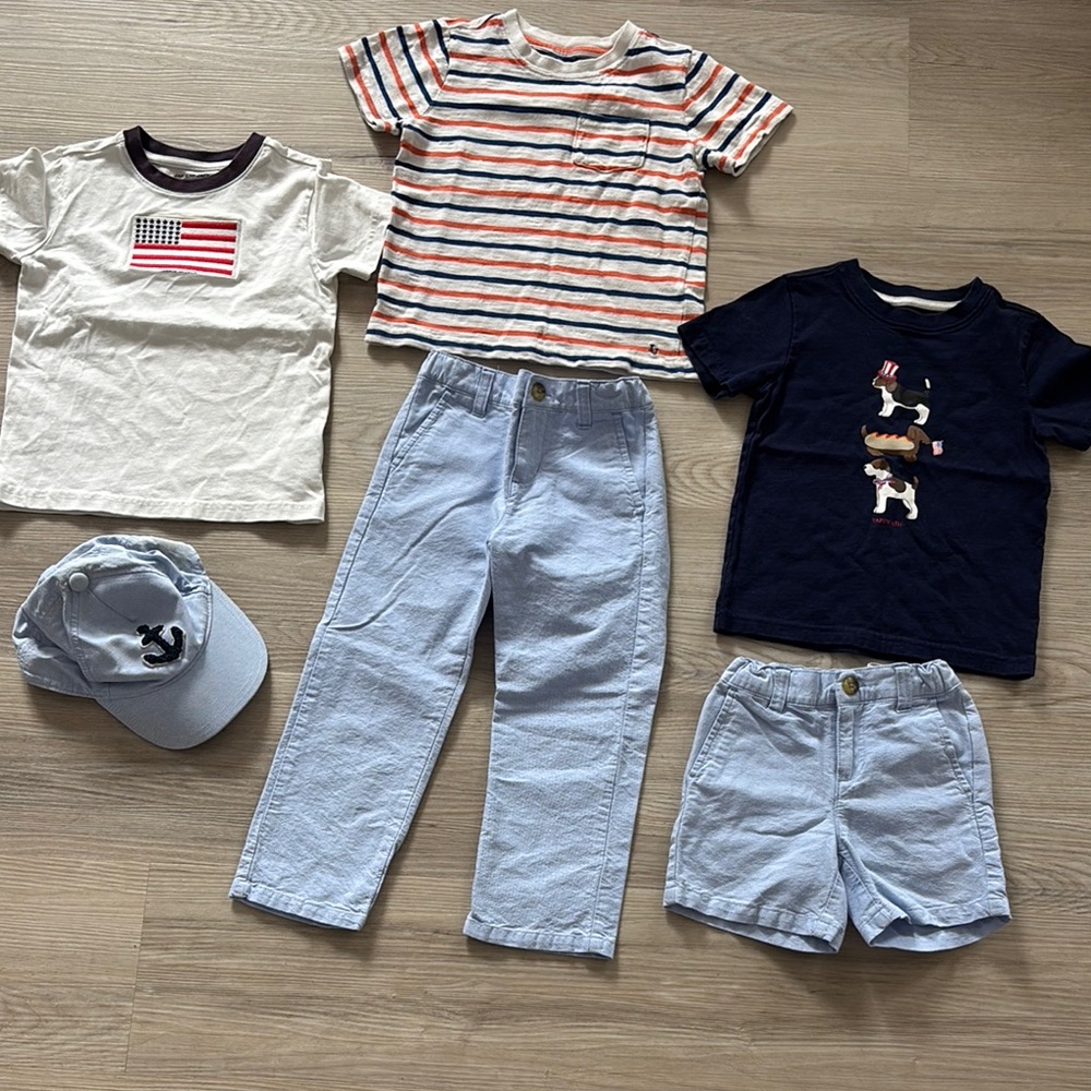 Kids' Casual Outfit Set with Striped Tee and Light Blue Pants